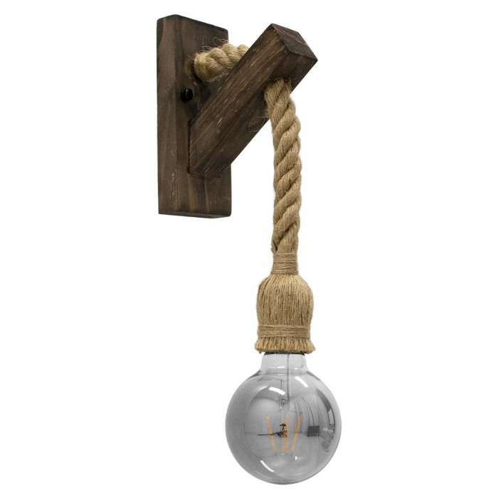 GloboStar® VANITY 00878 Vintage Φωτιστικό Τοίχου Απλίκα Μονόφωτο Καφέ Σκούρο Ξύλινο με Σχοινί Μ7 x Π15 x Υ30cm GloboStar® VANITY 00878 Vintage Φωτιστικό Τοίχου Απλίκα Μονόφωτο Καφέ Σκούρο Ξύλινο με Σχοινί Μ7 x Π15 x Υ30cm