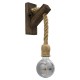 GloboStar® VANITY 00878 Vintage Φωτιστικό Τοίχου Απλίκα Μονόφωτο Καφέ Σκούρο Ξύλινο με Σχοινί Μ7 x Π15 x Υ30cm GloboStar® VANITY 00878 Vintage Φωτιστικό Τοίχου Απλίκα Μονόφωτο Καφέ Σκούρο Ξύλινο με Σχοινί Μ7 x Π15 x Υ30cm