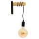 GloboStar® KELA 00880 Μοντέρνο Φωτιστικό Τοίχου Απλίκα Μονόφωτο Μαύρο Ξύλινο Μ6.5 x Π18 x Υ30cm