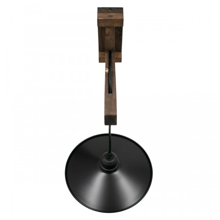 GloboStar® JONAS 00882 Vintage Φωτιστικό Τοίχου Απλίκα Μονόφωτο Καφέ Σκούρο Ξύλινο Φ26 x Μ26 x Π50 x Υ17-50cm