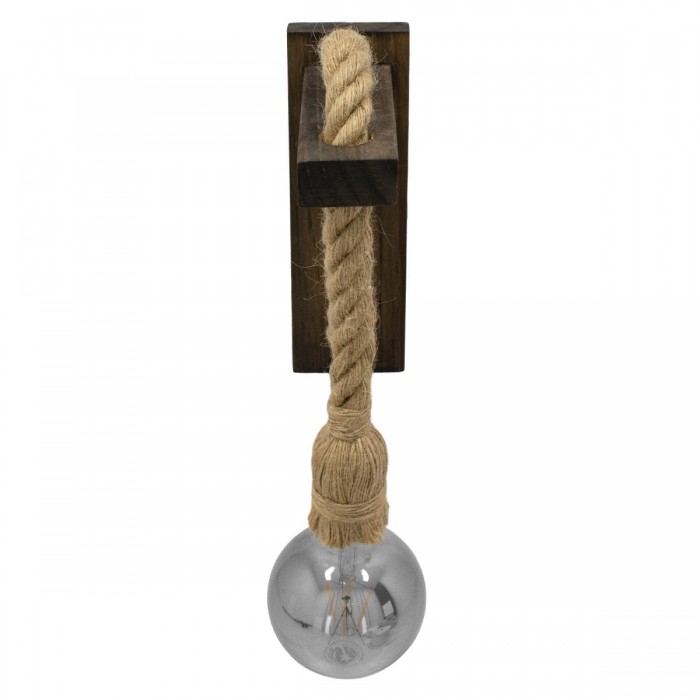 GloboStar® FLYN 00883 Vintage Φωτιστικό Τοίχου Απλίκα Μονόφωτο Καφέ Σκούρο Ξύλινο με Σχοινί Μ7 x Π19 x Υ28cm GloboStar® FLYN 00883 Vintage Φωτιστικό Τοίχου Απλίκα Μονόφωτο Καφέ Σκούρο Ξύλινο με Σχοινί Μ7 x Π19 x Υ28cm