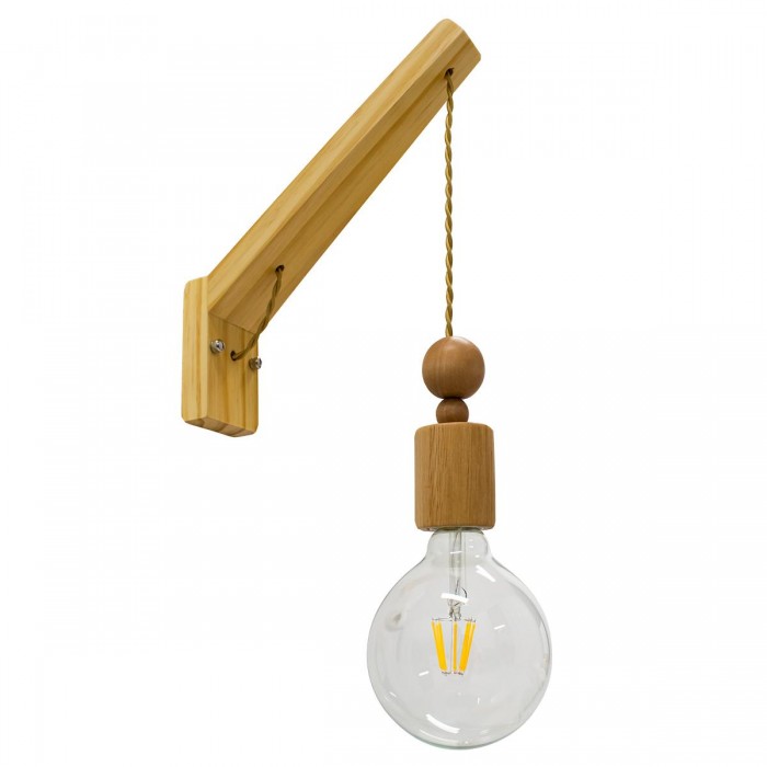 GloboStar® NOVO 00885 Vintage Φωτιστικό Τοίχου Απλίκα Μονόφωτο Μπεζ Ξύλινο με Σχοινί Μ7 x Π27 x Υ29-65cm GloboStar® NOVO 00885 Vintage Φωτιστικό Τοίχου Απλίκα Μονόφωτο Μπεζ Ξύλινο με Σχοινί Μ7 x Π27 x Υ29-65cm