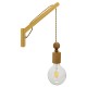 GloboStar® NOVO 00885 Vintage Φωτιστικό Τοίχου Απλίκα Μονόφωτο Μπεζ Ξύλινο με Σχοινί Μ7 x Π27 x Υ29-65cm GloboStar® NOVO 00885 Vintage Φωτιστικό Τοίχου Απλίκα Μονόφωτο Μπεζ Ξύλινο με Σχοινί Μ7 x Π27 x Υ29-65cm