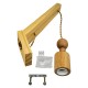 GloboStar® NOVO 00885 Vintage Φωτιστικό Τοίχου Απλίκα Μονόφωτο Μπεζ Ξύλινο με Σχοινί Μ7 x Π27 x Υ29-65cm GloboStar® NOVO 00885 Vintage Φωτιστικό Τοίχου Απλίκα Μονόφωτο Μπεζ Ξύλινο με Σχοινί Μ7 x Π27 x Υ29-65cm