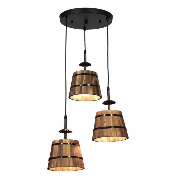 GloboStar® CEBU 00888 ΣΕΤ Vintage Κρεμαστό Φωτιστικό Οροφής Τρίφωτο 3 x E27 Μεταλλικό Ξύλινο Φ40 x Y210cm GloboStar® CEBU 00888 ΣΕΤ Vintage Κρεμαστό Φωτιστικό Οροφής Τρίφωτο 3 x E27 Μεταλλικό Ξύλινο Φ40 x Y210cm