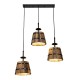 GloboStar® CEBU 00889 ΣΕΤ Vintage Κρεμαστό Φωτιστικό Οροφής Τρίφωτο 3 x E27 Μεταλλικό Ξύλινο Μ55.5 x Π18.5 x Y210cm GloboStar® CEBU 00889 ΣΕΤ Vintage Κρεμαστό Φωτιστικό Οροφής Τρίφωτο 3 x E27 Μεταλλικό Ξύλινο Μ55.5 x Π18.5 x Y210cm