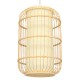 GloboStar® DE PARIS 00893 Vintage Κρεμαστό Φωτιστικό Οροφής Μονόφωτο 1 x E27 Μπεζ Ξύλινο Μπαμπού Φ25 x Υ42cm