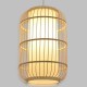 GloboStar® DE PARIS 00893 Vintage Κρεμαστό Φωτιστικό Οροφής Μονόφωτο 1 x E27 Μπεζ Ξύλινο Μπαμπού Φ25 x Υ42cm