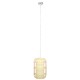GloboStar® DE PARIS 00893 Vintage Κρεμαστό Φωτιστικό Οροφής Μονόφωτο 1 x E27 Μπεζ Ξύλινο Μπαμπού Φ25 x Υ42cm