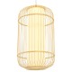 GloboStar® DE PARIS 00894 Vintage Κρεμαστό Φωτιστικό Οροφής Μονόφωτο 1 x E27 Καφέ Ξύλινο Μπαμπού Φ30 x Υ50cm