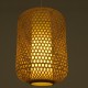 GloboStar® MAURITIUS 00901 Vintage Κρεμαστό Φωτιστικό Οροφής Μονόφωτο 1 x E27 Καφέ Ξύλινο Μπαμπού Φ40 x Y63cm