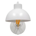 GloboStar® GRANT 00903 Μοντέρνο Φωτιστικό Τοίχου Απλίκα Μονόφωτο Λευκό με Ξύλινο Βραχίονα Μεταλλικό Φ15 x Y12cm