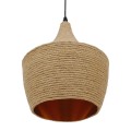 GloboStar® SHANGHAI ROPE 00916 Μοντέρνο Κρεμαστό Φωτιστικό Οροφής Μονόφωτο 1 x E27 με Μπεζ Σχοινί Καμπάνα Φ24 x Υ30cm