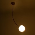 GloboStar® DRIZZLE 00921 Μοντέρνο Φωτιστικό Οροφής Μονόφωτο Χρυσό 100cm με Λευκό Ματ Γυαλί Φ15 x Y100cm