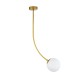 GloboStar® DRIZZLE 00921 Μοντέρνο Φωτιστικό Οροφής Μονόφωτο Χρυσό 100cm με Λευκό Ματ Γυαλί Φ15 x Y100cm GloboStar® DRIZZLE 00921 Μοντέρνο Φωτιστικό Οροφής Μονόφωτο Χρυσό 100cm με Λευκό Ματ Γυαλί Φ15 x Y100cm