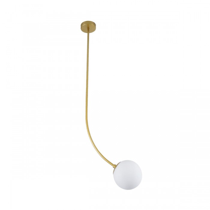 GloboStar® DRIZZLE 00922 Μοντέρνο Φωτιστικό Οροφής Μονόφωτο Χρυσό 70cm με Λευκό Ματ Γυαλί Φ15 x Y70cm GloboStar® DRIZZLE 00922 Μοντέρνο Φωτιστικό Οροφής Μονόφωτο Χρυσό 70cm με Λευκό Ματ Γυαλί Φ15 x Y70cm