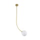 GloboStar® DRIZZLE 00922 Μοντέρνο Φωτιστικό Οροφής Μονόφωτο Χρυσό 70cm με Λευκό Ματ Γυαλί Φ15 x Y70cm GloboStar® DRIZZLE 00922 Μοντέρνο Φωτιστικό Οροφής Μονόφωτο Χρυσό 70cm με Λευκό Ματ Γυαλί Φ15 x Y70cm