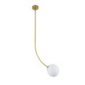 GloboStar® DRIZZLE 00922 Μοντέρνο Φωτιστικό Οροφής Μονόφωτο Χρυσό 70cm με Λευκό Ματ Γυαλί Φ15 x Y70cm