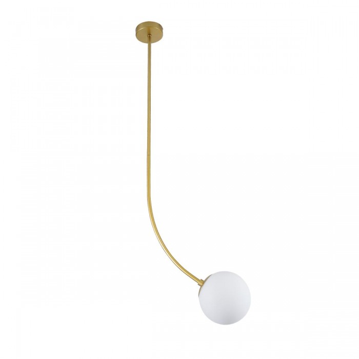 GloboStar® DRIZZLE 00922 Μοντέρνο Φωτιστικό Οροφής Μονόφωτο Χρυσό 70cm με Λευκό Ματ Γυαλί Φ15 x Y70cm GloboStar® DRIZZLE 00922 Μοντέρνο Φωτιστικό Οροφής Μονόφωτο Χρυσό 70cm με Λευκό Ματ Γυαλί Φ15 x Y70cm