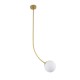 GloboStar® DRIZZLE 00922 Μοντέρνο Φωτιστικό Οροφής Μονόφωτο Χρυσό 70cm με Λευκό Ματ Γυαλί Φ15 x Y70cm GloboStar® DRIZZLE 00922 Μοντέρνο Φωτιστικό Οροφής Μονόφωτο Χρυσό 70cm με Λευκό Ματ Γυαλί Φ15 x Y70cm