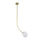 GloboStar® DRIZZLE 00922 Μοντέρνο Φωτιστικό Οροφής Μονόφωτο Χρυσό 70cm με Λευκό Ματ Γυαλί Φ15 x Y70cm GloboStar® DRIZZLE 00922 Μοντέρνο Φωτιστικό Οροφής Μονόφωτο Χρυσό 70cm με Λευκό Ματ Γυαλί Φ15 x Y70cm