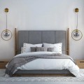 GloboStar® VIENNA 00923 Μοντέρνο Επιτοίχιο Φωτιστικό Απλίκα Μονόφωτο 1 x E27 IP20 Χρυσό Μέταλλο με Ασημί Γυαλί - Μ25 x Π23 x Υ27cm