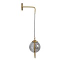 GloboStar® VIENNA 00923 Μοντέρνο Επιτοίχιο Φωτιστικό Απλίκα Μονόφωτο 1 x E27 IP20 Χρυσό Μέταλλο με Ασημί Γυαλί - Μ25 x Π23 x Υ27cm