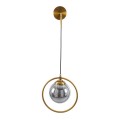 GloboStar® VIENNA 00923 Μοντέρνο Επιτοίχιο Φωτιστικό Απλίκα Μονόφωτο 1 x E27 IP20 Χρυσό Μέταλλο με Ασημί Γυαλί - Μ25 x Π23 x Υ27cm