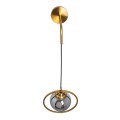 GloboStar® VIENNA 00923 Μοντέρνο Επιτοίχιο Φωτιστικό Απλίκα Μονόφωτο 1 x E27 IP20 Χρυσό Μέταλλο με Ασημί Γυαλί - Μ25 x Π23 x Υ27cm
