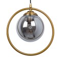 GloboStar® VIENNA 00923 Μοντέρνο Επιτοίχιο Φωτιστικό Απλίκα Μονόφωτο 1 x E27 IP20 Χρυσό Μέταλλο με Ασημί Γυαλί - Μ25 x Π23 x Υ27cm