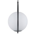GloboStar® MADRID 00931 Μοντέρνο Κρεμαστό Φωτιστικό Οροφής Μονόφωτο 1 x E27 Μαύρο Μεταλλικό Γυάλινο Μπάλα Μ30 x Π20 x Υ30cm
