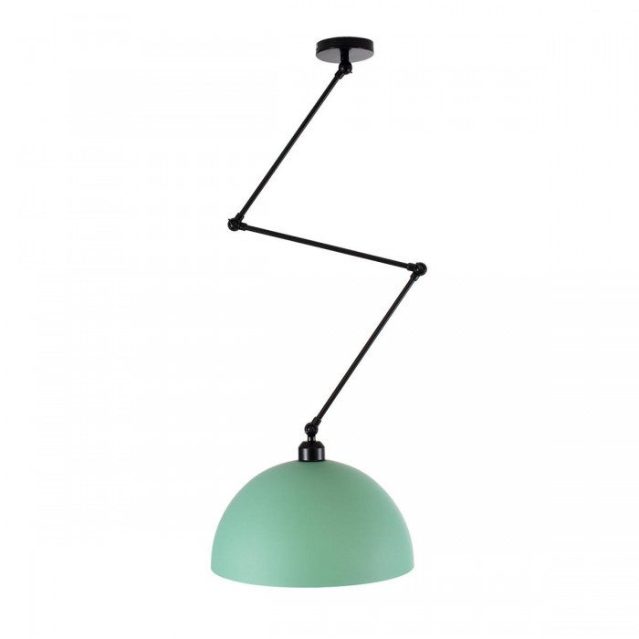 GloboStar® LOTUS GREEN 00936 Μοντέρνο Φωτιστικό Οροφής Μονόφωτο Ανοιχτό Πράσινο Ματ Μεταλλικό Καμπάνα Φ30 x Y21cm