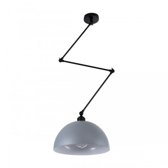 GloboStar® LOTUS 00937 Μοντέρνο Φωτιστικό Οροφής Μονόφωτο Γκρι Ματ Μεταλλικό Καμπάνα Φ30 x Y21cm