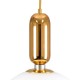 GloboStar® MAVERICK 00940 Μοντέρνο Κρεμαστό Φωτιστικό Οροφής Μονόφωτο 1 x E27 Χρυσό Μεταλλικό Γυάλινο Μπάλα Φ30 x Υ48cm
