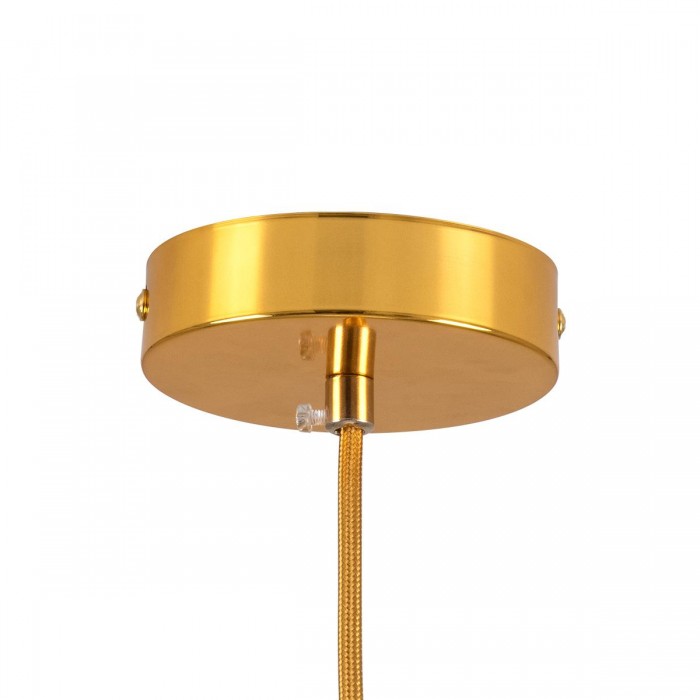 GloboStar® MAVERICK 00943 Μοντέρνο Κρεμαστό Φωτιστικό Οροφής Μονόφωτο 1 x E27 Χρυσό Μεταλλικό Γυάλινο Μπάλα Φ15 x Υ33cm