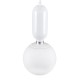 GloboStar® MAVERICK 00944 Μοντέρνο Κρεμαστό Φωτιστικό Οροφής Μονόφωτο 1 x E27 Λευκό Μεταλλικό Γυάλινο Μπάλα Φ15 x Υ33cm