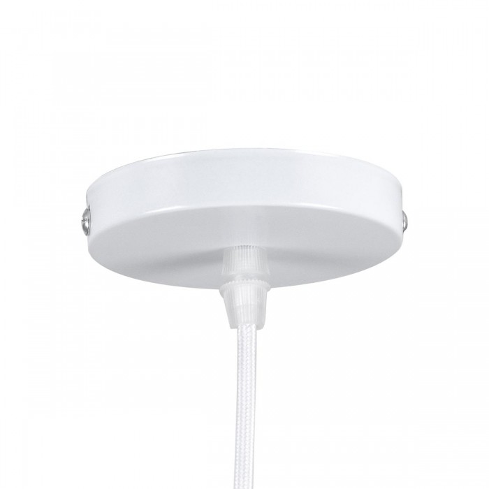 GloboStar® MAVERICK 00944 Μοντέρνο Κρεμαστό Φωτιστικό Οροφής Μονόφωτο 1 x E27 Λευκό Μεταλλικό Γυάλινο Μπάλα Φ15 x Υ33cm