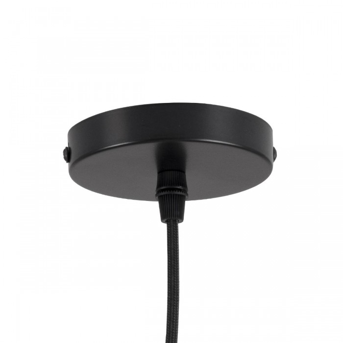GloboStar® MAVERICK 00945 Μοντέρνο Κρεμαστό Φωτιστικό Οροφής Μονόφωτο 1 x E27 Μαύρο Μεταλλικό Γυάλινο Μπάλα Φ15 x Υ33cm
