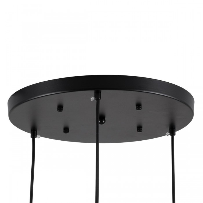 GloboStar® MONROE 00952 Μοντέρνο Κρεμαστό Φωτιστικό Οροφής Τρίφωτο 3 x E27 Μαύρο - Λευκό Μεταλλικό Μπάλα Φ60 x Υ50cm