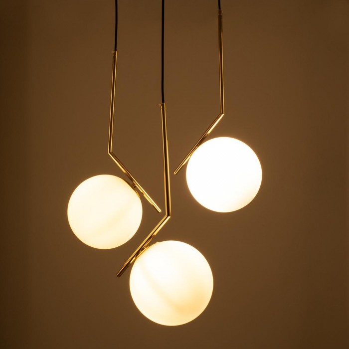 GloboStar® MONROE 00953 Μοντέρνο Κρεμαστό Φωτιστικό Οροφής Τρίφωτο 3 x E27 Χρυσό - Λευκό Μεταλλικό Μπάλα Φ60 x Υ50cm GloboStar® MONROE 00953 Μοντέρνο Κρεμαστό Φωτιστικό Οροφής Τρίφωτο 3 x E27 Χρυσό - Λευκό Μεταλλικό Μπάλα Φ60 x Υ50cm