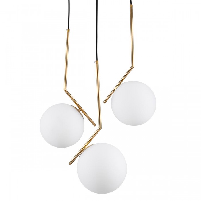 GloboStar® MONROE 00953 Μοντέρνο Κρεμαστό Φωτιστικό Οροφής Τρίφωτο 3 x E27 Χρυσό - Λευκό Μεταλλικό Μπάλα Φ60 x Υ50cm GloboStar® MONROE 00953 Μοντέρνο Κρεμαστό Φωτιστικό Οροφής Τρίφωτο 3 x E27 Χρυσό - Λευκό Μεταλλικό Μπάλα Φ60 x Υ50cm