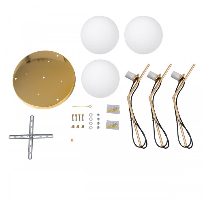 GloboStar® MONROE 00953 Μοντέρνο Κρεμαστό Φωτιστικό Οροφής Τρίφωτο 3 x E27 Χρυσό - Λευκό Μεταλλικό Μπάλα Φ60 x Υ50cm GloboStar® MONROE 00953 Μοντέρνο Κρεμαστό Φωτιστικό Οροφής Τρίφωτο 3 x E27 Χρυσό - Λευκό Μεταλλικό Μπάλα Φ60 x Υ50cm