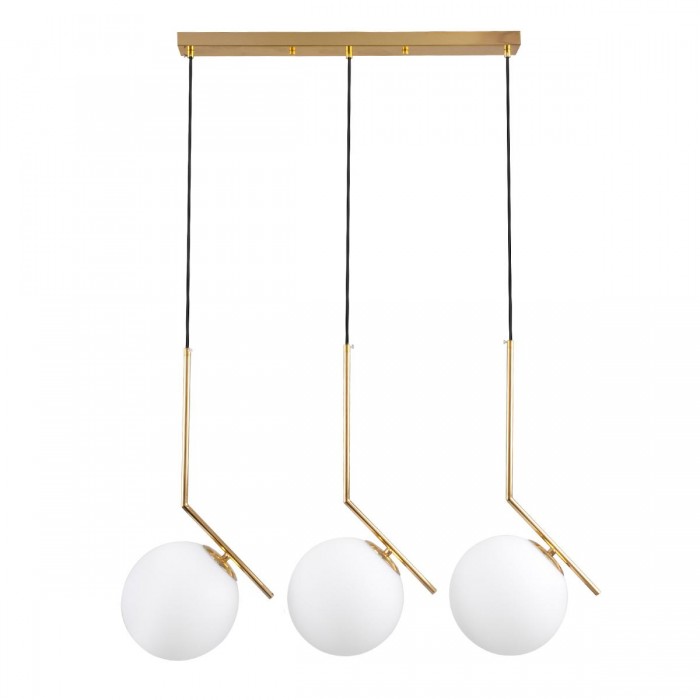 GloboStar® MONROE 00955 Μοντέρνο Κρεμαστό Φωτιστικό Οροφής Τρίφωτο 3 x E27 Χρυσό - Λευκό Μεταλλικό Μπάλα Μ74 x Π25 x Υ50cm GloboStar® MONROE 00955 Μοντέρνο Κρεμαστό Φωτιστικό Οροφής Τρίφωτο 3 x E27 Χρυσό - Λευκό Μεταλλικό Μπάλα Μ74 x Π25 x Υ50cm