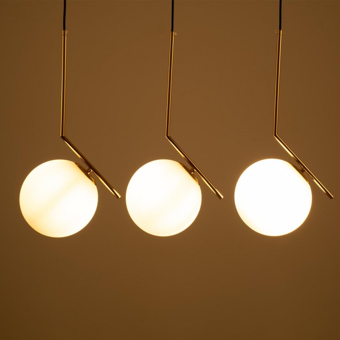 GloboStar® MONROE 00955 Μοντέρνο Κρεμαστό Φωτιστικό Οροφής Τρίφωτο 3 x E27 Χρυσό - Λευκό Μεταλλικό Μπάλα Μ74 x Π25 x Υ50cm GloboStar® MONROE 00955 Μοντέρνο Κρεμαστό Φωτιστικό Οροφής Τρίφωτο 3 x E27 Χρυσό - Λευκό Μεταλλικό Μπάλα Μ74 x Π25 x Υ50cm