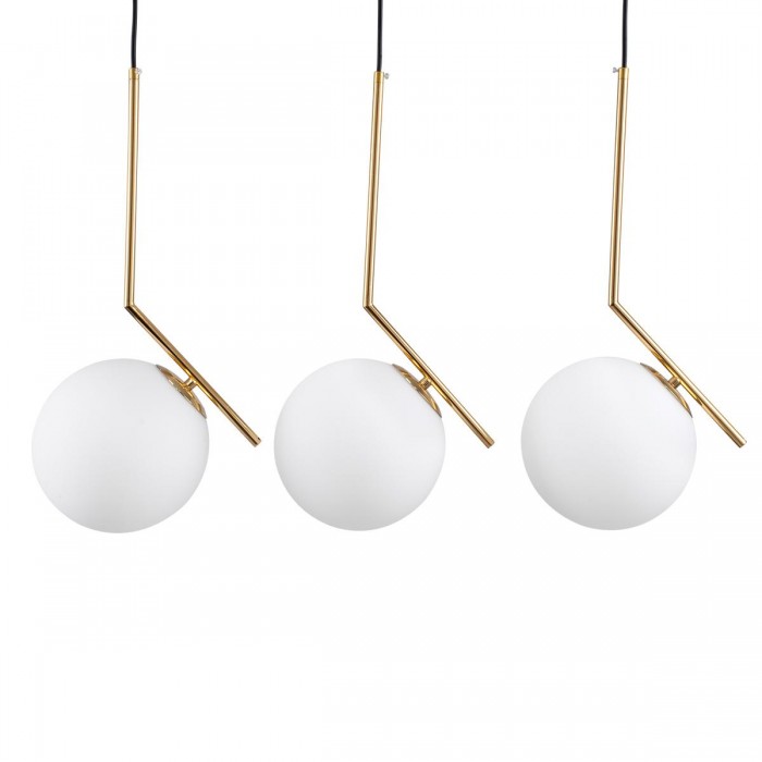 GloboStar® MONROE 00955 Μοντέρνο Κρεμαστό Φωτιστικό Οροφής Τρίφωτο 3 x E27 Χρυσό - Λευκό Μεταλλικό Μπάλα Μ74 x Π25 x Υ50cm GloboStar® MONROE 00955 Μοντέρνο Κρεμαστό Φωτιστικό Οροφής Τρίφωτο 3 x E27 Χρυσό - Λευκό Μεταλλικό Μπάλα Μ74 x Π25 x Υ50cm