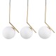 GloboStar® MONROE 00955 Μοντέρνο Κρεμαστό Φωτιστικό Οροφής Τρίφωτο 3 x E27 Χρυσό - Λευκό Μεταλλικό Μπάλα Μ74 x Π25 x Υ50cm GloboStar® MONROE 00955 Μοντέρνο Κρεμαστό Φωτιστικό Οροφής Τρίφωτο 3 x E27 Χρυσό - Λευκό Μεταλλικό Μπάλα Μ74 x Π25 x Υ50cm