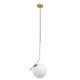 GloboStar® MONROE 00956 Μοντέρνο Κρεμαστό Φωτιστικό Οροφής Μονόφωτο 1 x E27 Χρυσό - Λευκό Μεταλλικό Μπάλα Φ30 x Υ75cm GloboStar® MONROE 00956 Μοντέρνο Κρεμαστό Φωτιστικό Οροφής Μονόφωτο 1 x E27 Χρυσό - Λευκό Μεταλλικό Μπάλα Φ30 x Υ75cm