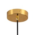 GloboStar® MONROE 00956 Μοντέρνο Κρεμαστό Φωτιστικό Οροφής Μονόφωτο 1 x E27 Χρυσό - Λευκό Μεταλλικό Μπάλα Φ30 x Υ75cm
