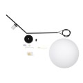 GloboStar® MONROE 00957 Μοντέρνο Κρεμαστό Φωτιστικό Οροφής Μονόφωτο 1 x E27 Μαύρο - Λευκό Μεταλλικό Μπάλα Φ30 x Υ75cm