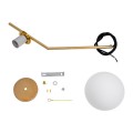 GloboStar® MONROE 00958 Μοντέρνο Κρεμαστό Φωτιστικό Οροφής Μονόφωτο 1 x E27 Χρυσό - Λευκό Μεταλλικό Μπάλα Φ15 x Υ49cm